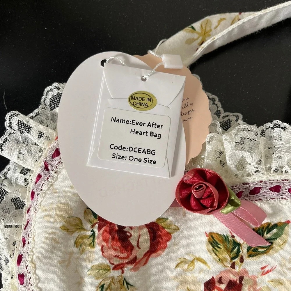 Dollcake Ever After Heart Bag Cream Floral NWT Lace Cottagecore Victorian